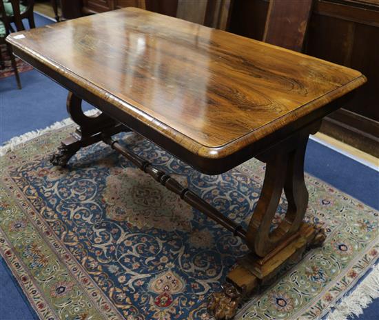 A Victorian rosewood centre table, 137cm x 71cm